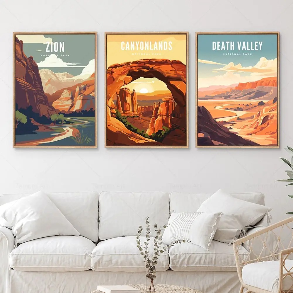 ヴィンテージトラベルシティランドスケープポスター、全国公園の - Home Decor Vietnam のレビューと価格