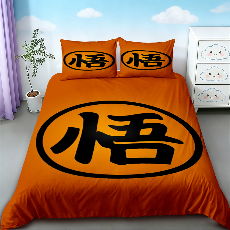 ティーンズ漫画布団カバードラゴンボール悟空寝具セットクイーン - Home Decor Zone のレビューと価格