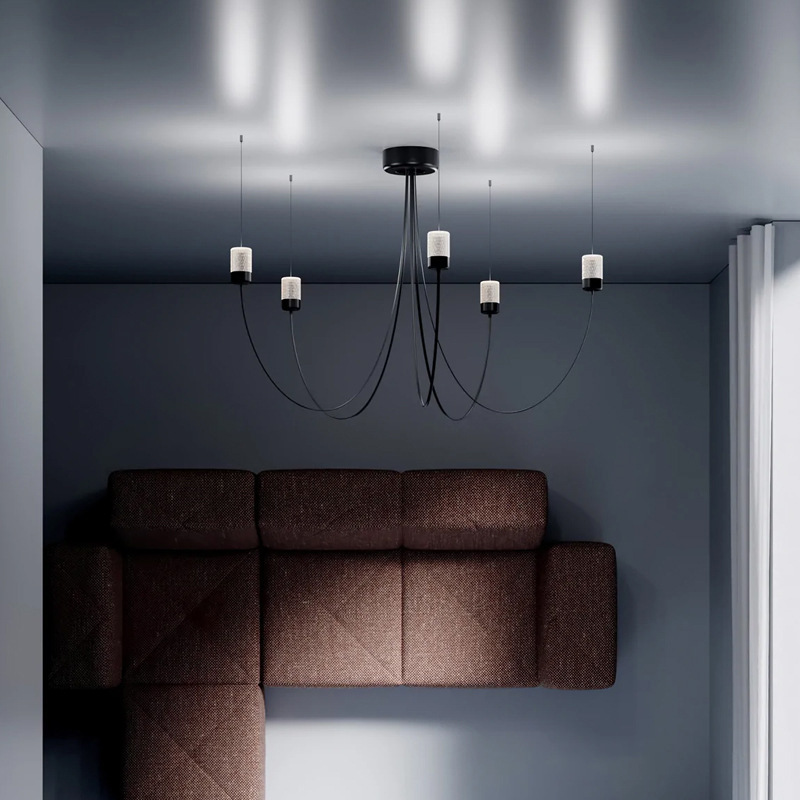 北欧ムーイ重力シャンデリアモダンミニマリストラインライトロフ - Home Decor Online Free のレビューと価格