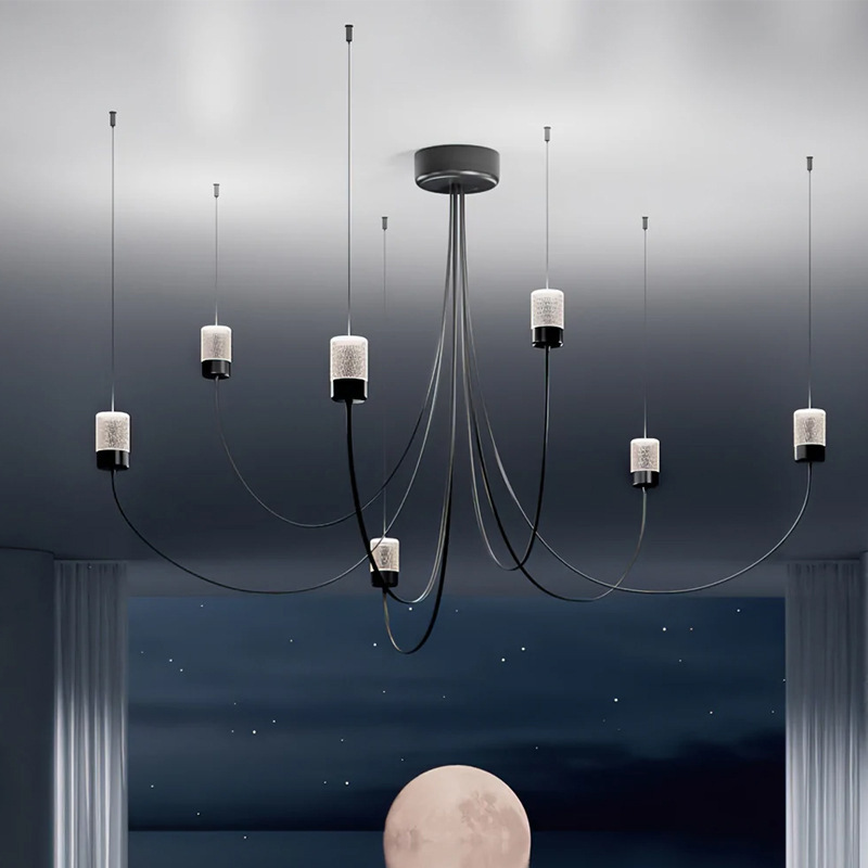 北欧ムーイ重力シャンデリアモダンミニマリストラインライトロフ - Home Decor Online Free のレビューと価格