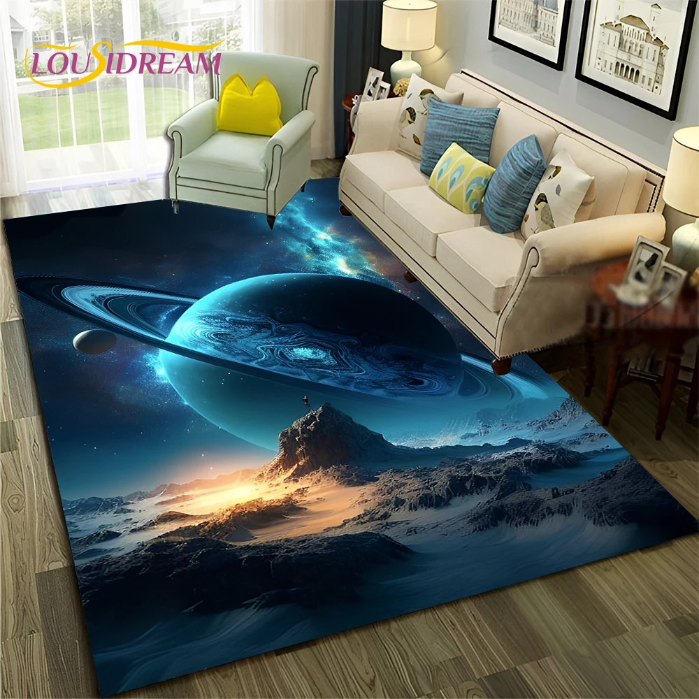 銀河惑星スター3D宇宙空間カーペットラグ、ホームリビングルー - Home Decor Online Free のレビューと価格