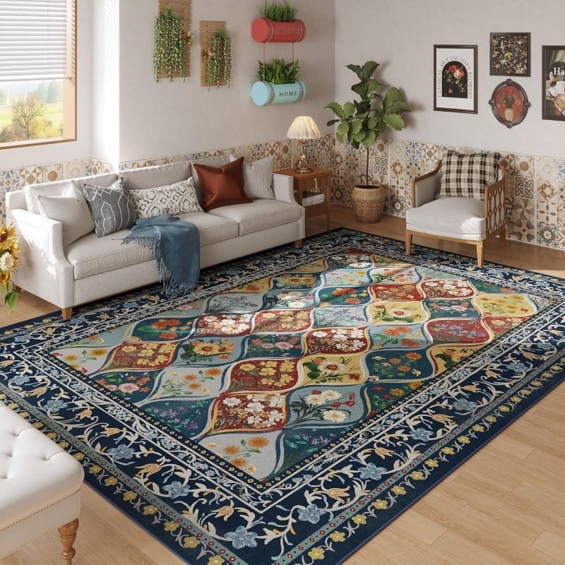 ボヘミアン花柄リビングルームカーペットレストランソファコーヒ - Home Decor Online Free のレビューと価格