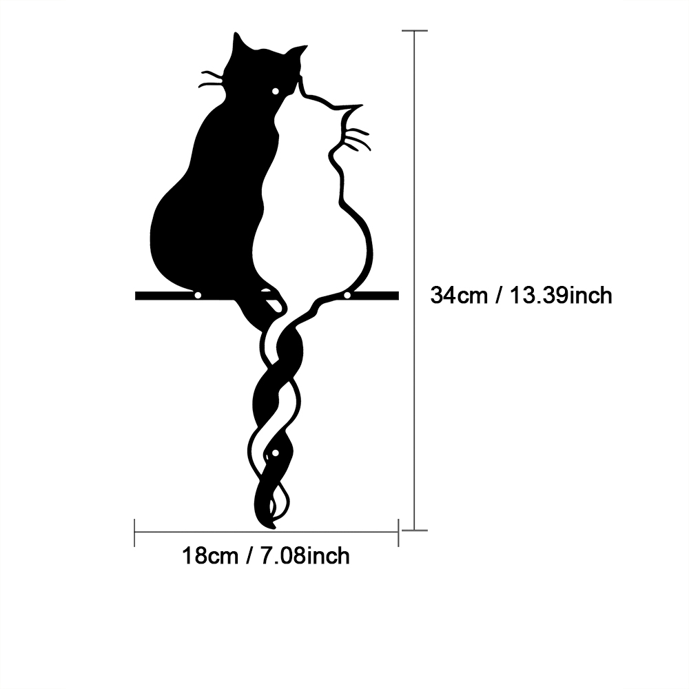 猫の壁のための金属製の家の装飾品,吊り下げられた壁のオーナメ - Home Decor Y2K のレビューと価格