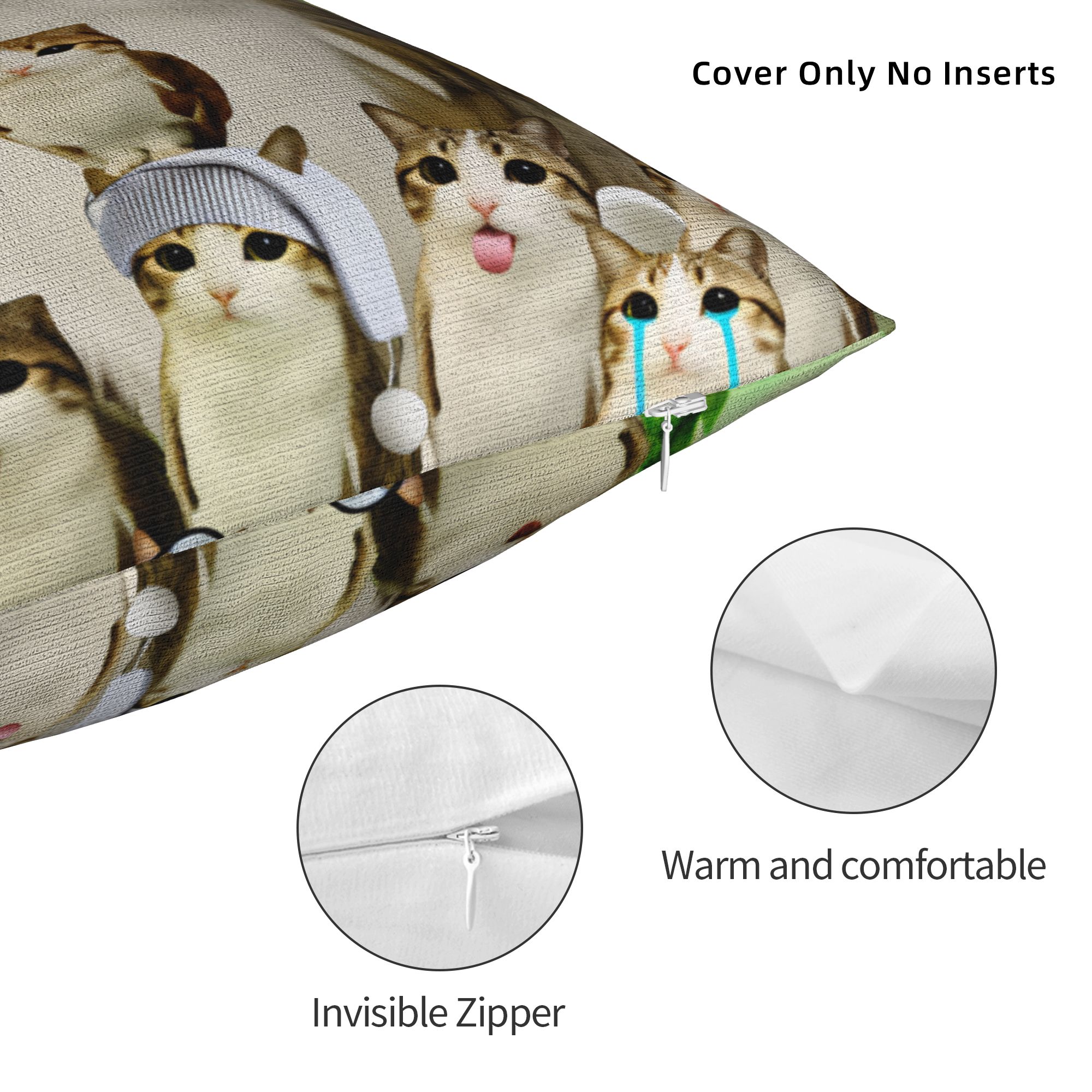 枕カバー面白いニャー猫家族png-1-40389755006 - Home Decor Png のレビューと価格