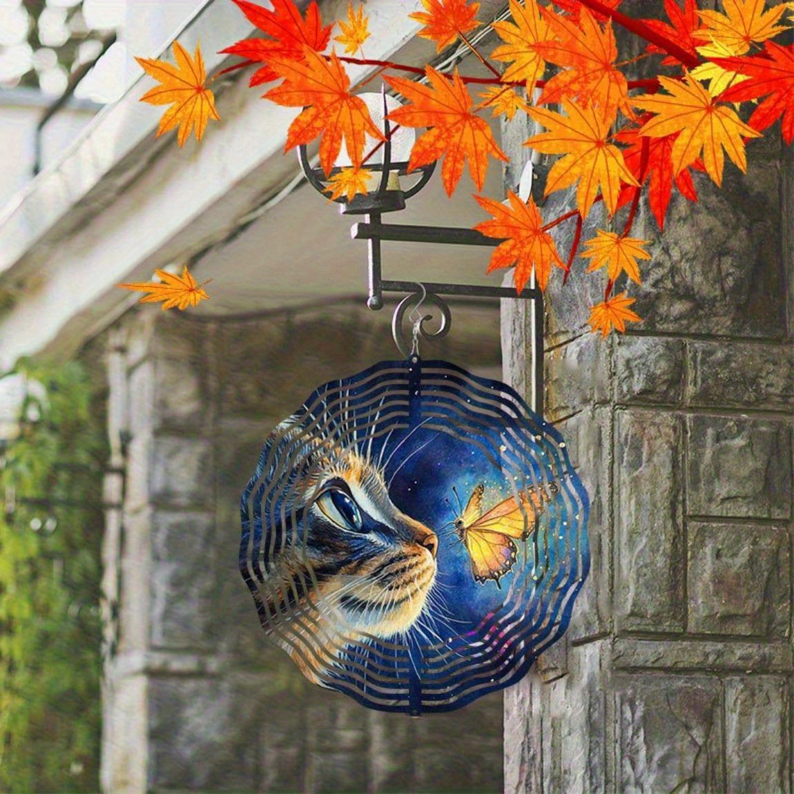 CIFBUY メタル製風鈴 ステンドグラス 猫 蝶 ガーデン - Boho Wind Chimes のレビューと価格