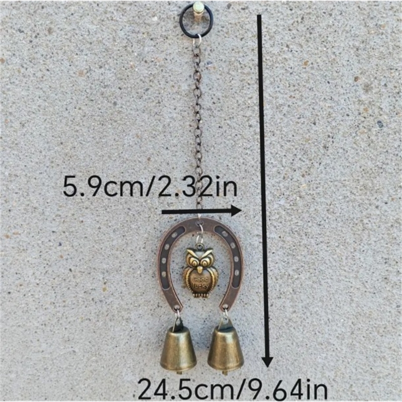 幸運の馬蹄型風鈴、フクロウと蝶の吊り下げ飾り、素朴なボヘミア - Boho Wind Chimes のレビューと価格