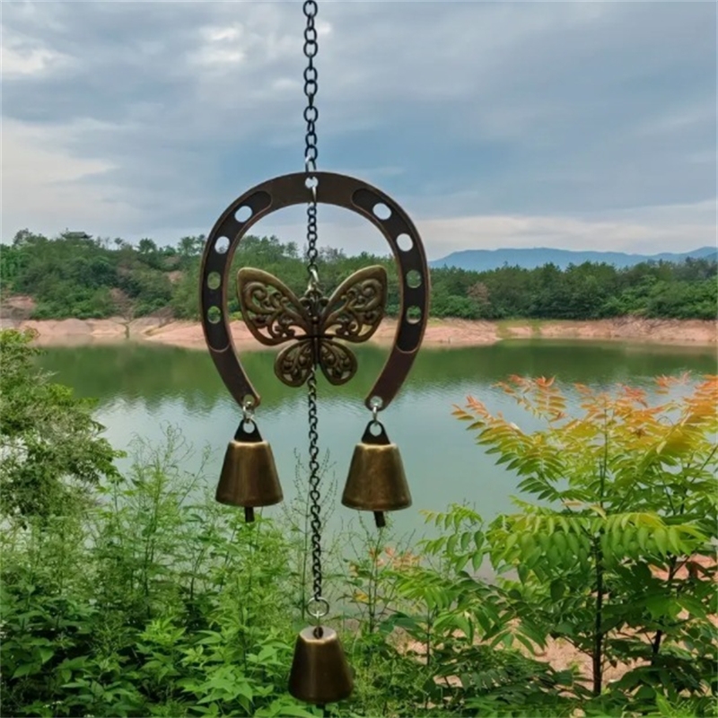 幸運の馬蹄型風鈴、フクロウと蝶の吊り下げ飾り、素朴なボヘミア - Boho Wind Chimes のレビューと価格