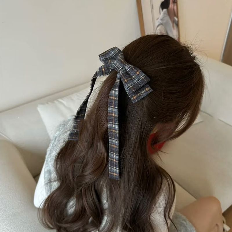 女性と女の子のための市松模様のリボンの弓のヘアピン、エレガン - Home Decor Trends 2025 のレビューと価格