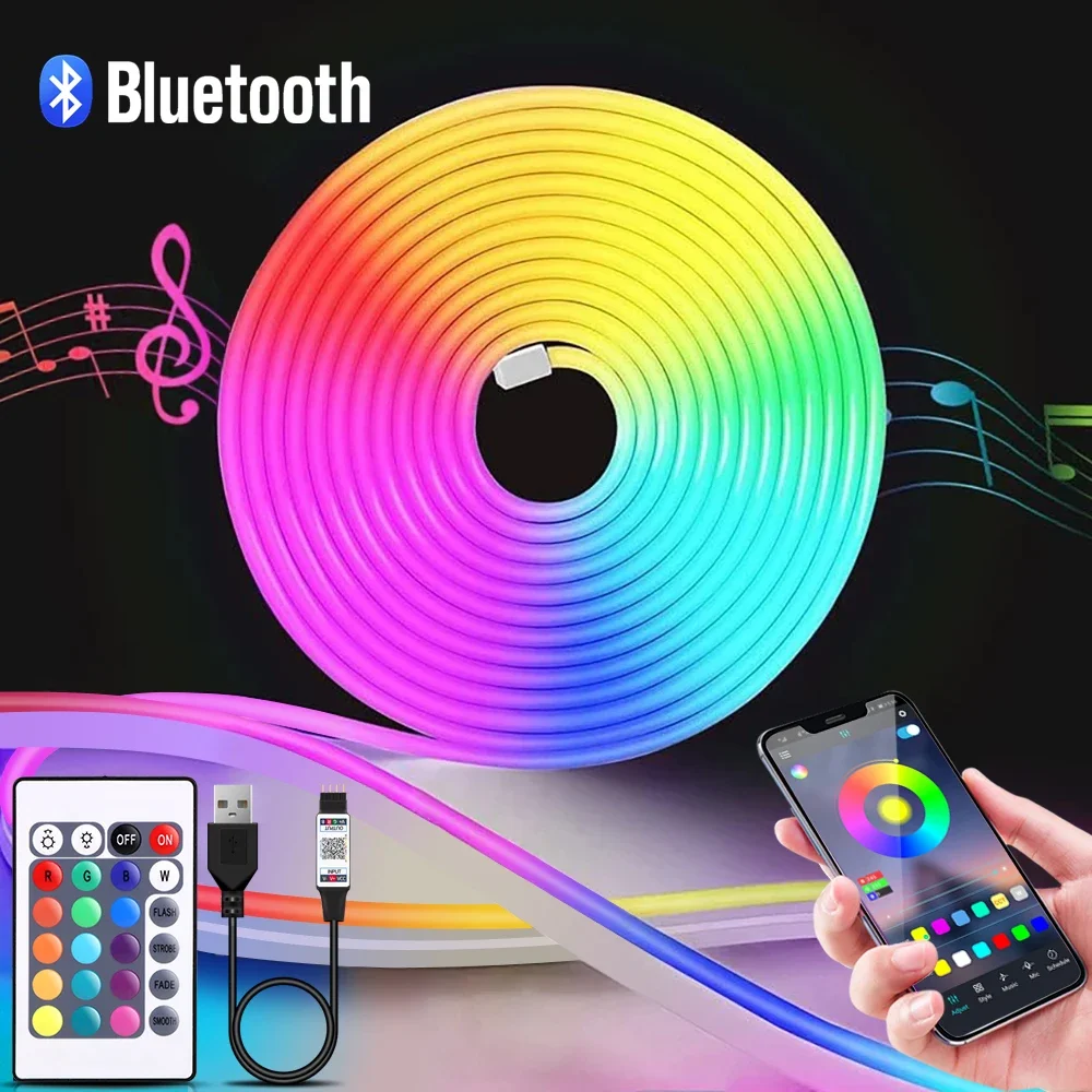 1-5m RGB LEDネオンストリップライト 5V USB - Home Decor Zone のレビューと価格