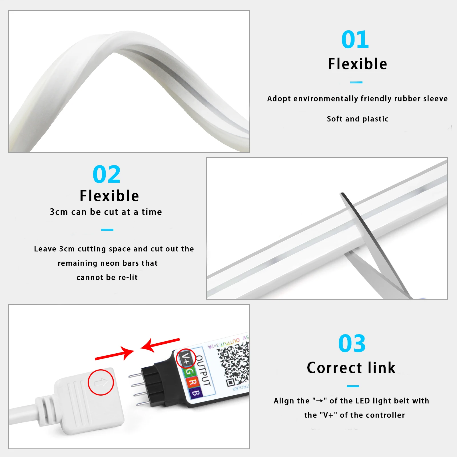 1-5m RGB LEDネオンストリップライト 5V USB - Home Decor Zone のレビューと価格